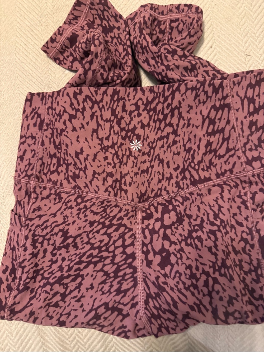 Athleta Rose Pink and Deep Berry Printed High-Rise Leggings